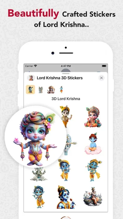Tangkapan skrin Lord Krishna 3D Stickers