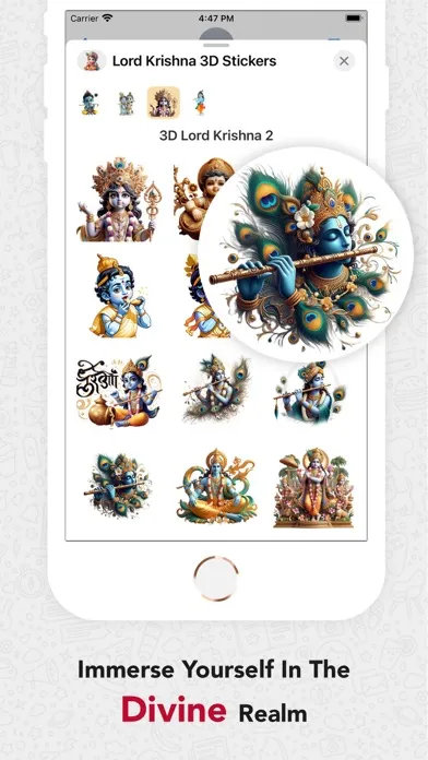 Tangkapan skrin Lord Krishna 3D Stickers