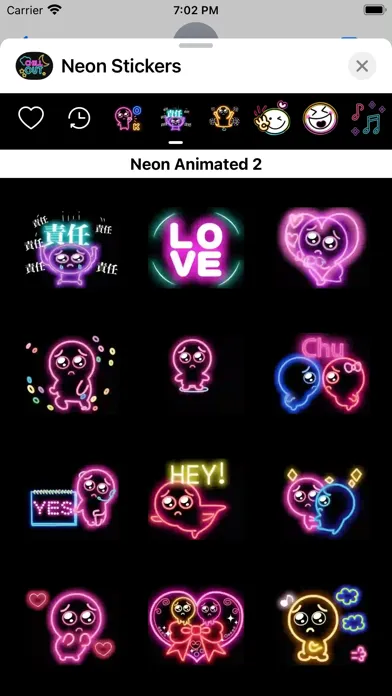 Neon Glow Animated Stickers স্ক্রিনশট