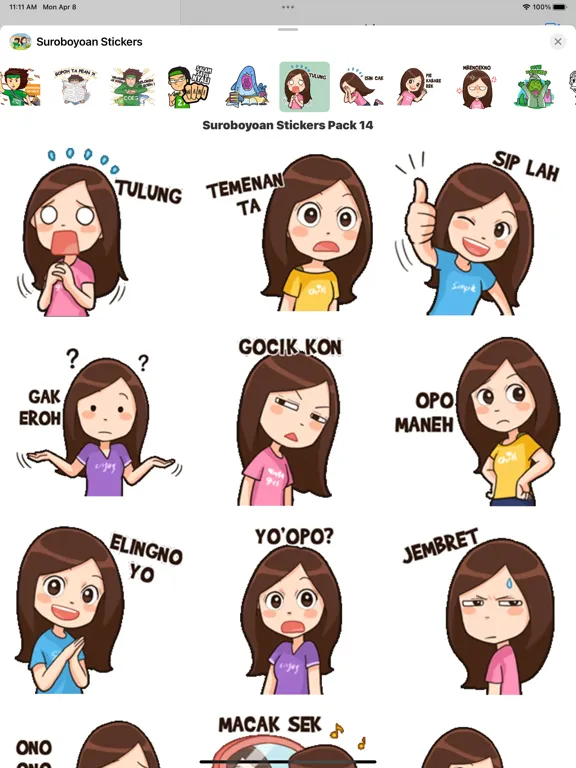 Capturas de tela do Suroboyoan Stickers iPad 