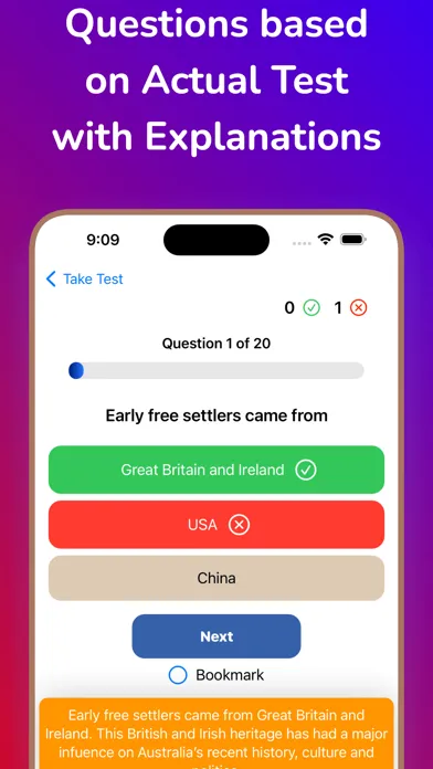 Australian Citizenship Test. Screenshots