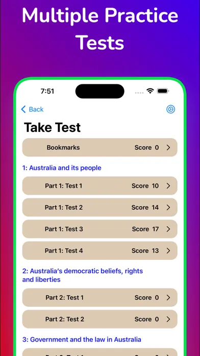 Australian Citizenship Test. Screenshots