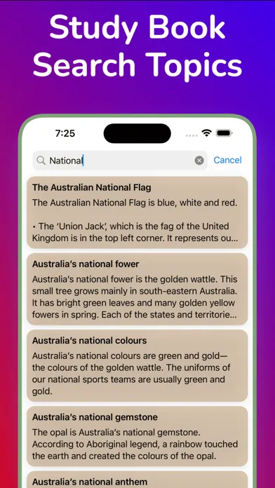 Australian Citizenship Test. Screenshots