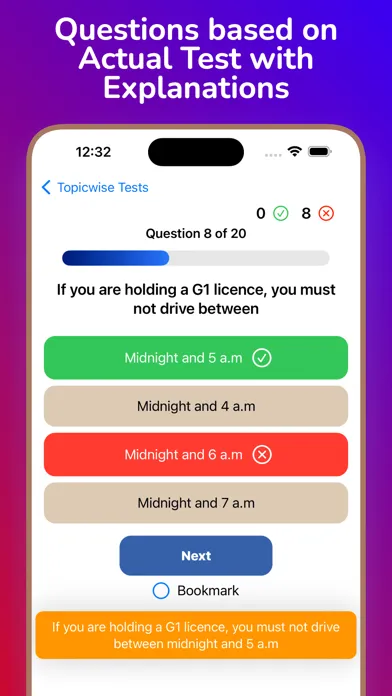 Скриншоты Ontario G1 Practice Test 2024.