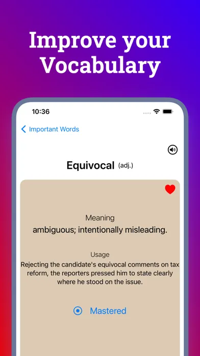 Ảnh chụp màn hình của New Vocabulary Builder