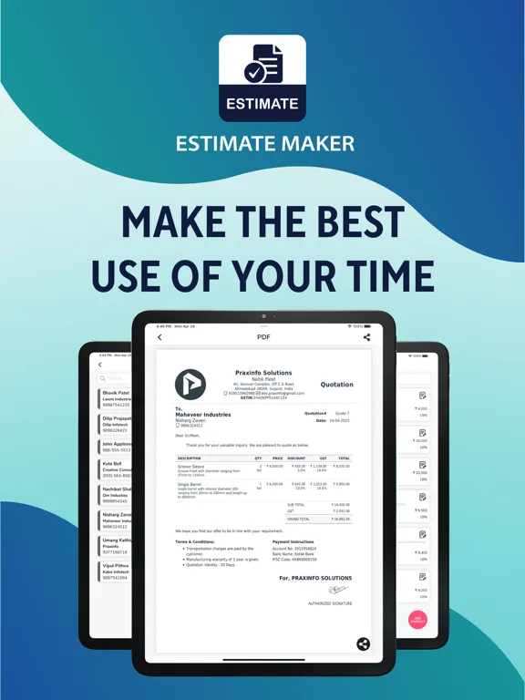 Estimate & Invoice - Maker iPad  Ekran Görüntüleri