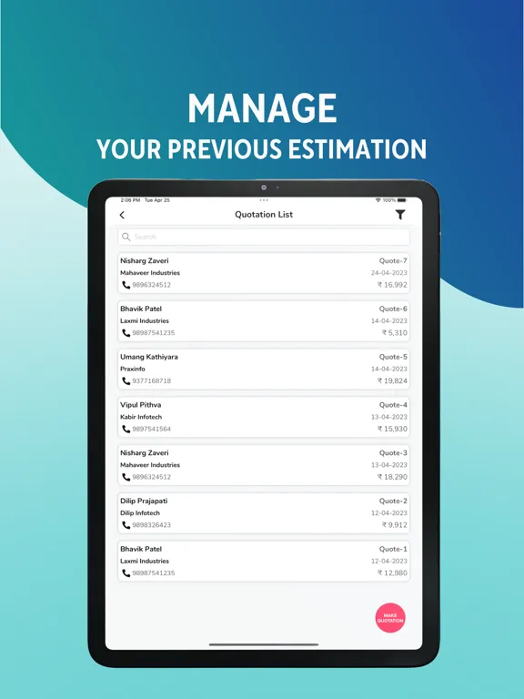 Estimate & Invoice - Maker iPad  Ekran Görüntüleri