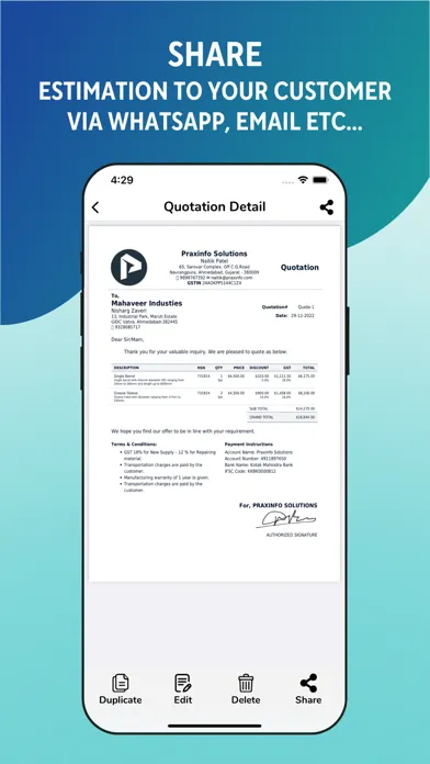 Estimate & Invoice - Maker Ekran Görüntüleri