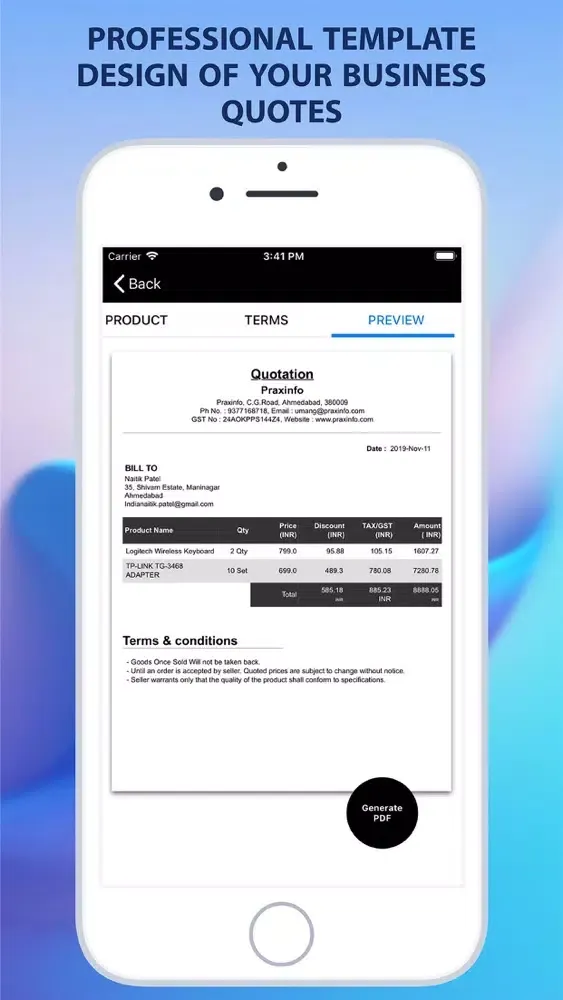 Ảnh chụp màn hình của Quotation Maker