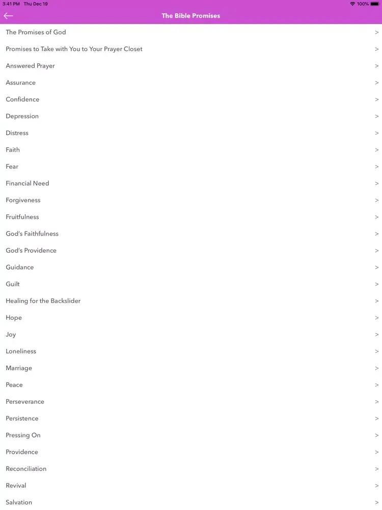 Скриншоты Bible Promises and Prayer iPad 