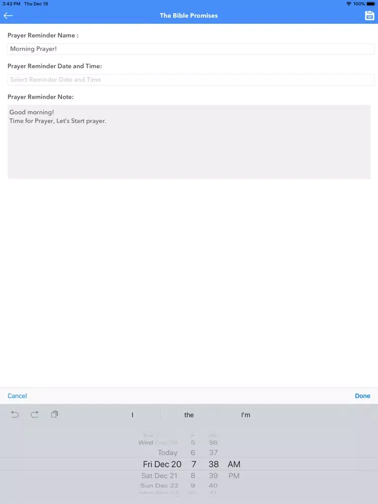 Скриншоты Bible Promises and Prayer iPad 