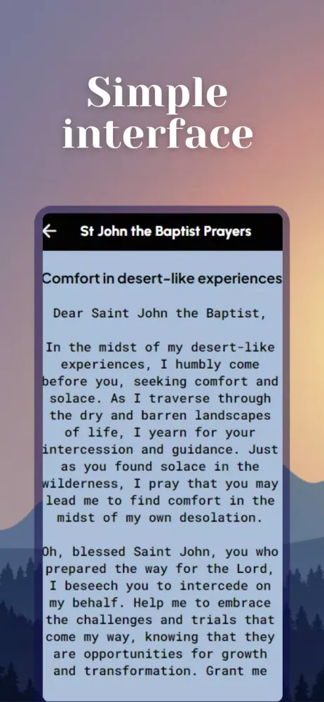 Captures d'écran de Saint John the Baptist Prayers