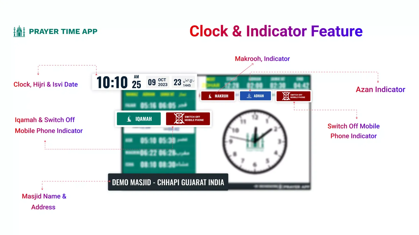Capturas de pantalla de Prayer Time App (Masjid Clock)