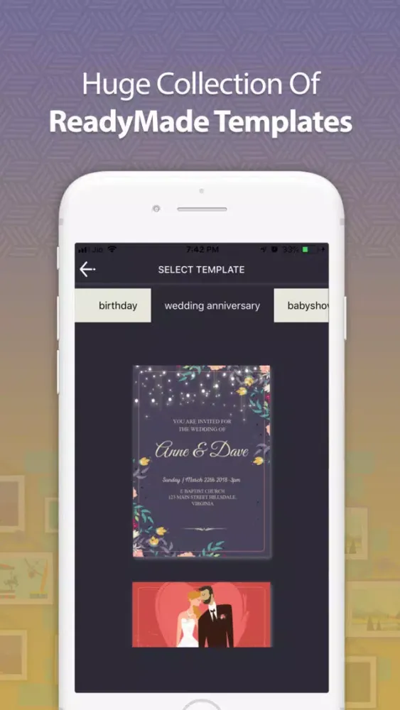 Ảnh chụp màn hình của Invitation Maker- eCard