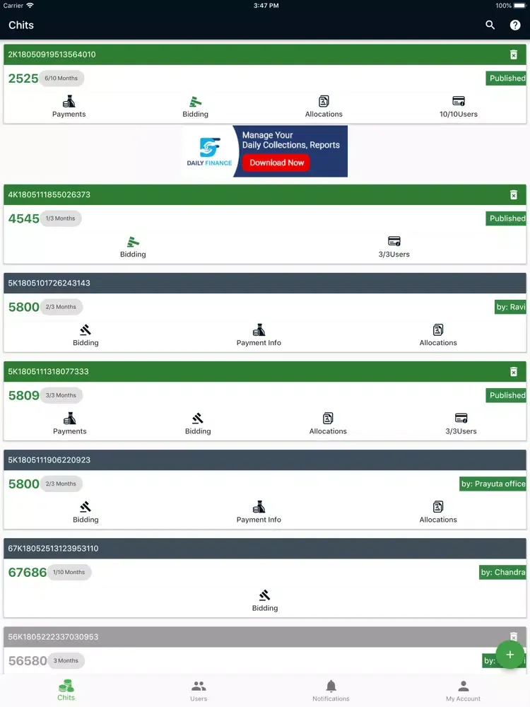 Capturas de pantalla de Chit Fund iPad 