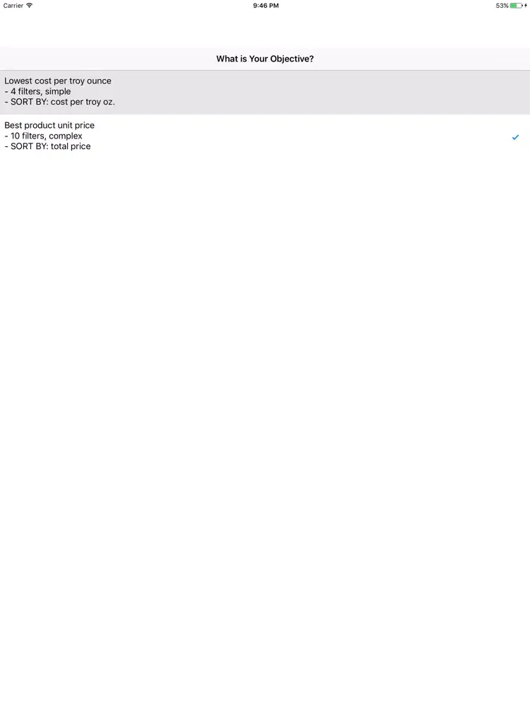 Capturas de pantalla de Precious Metals Price Shopper iPad 