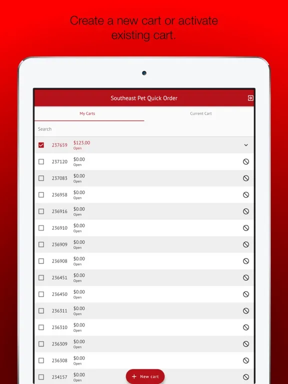 Ảnh chụp màn hình của Southeast Pet Quick Order iPad 
