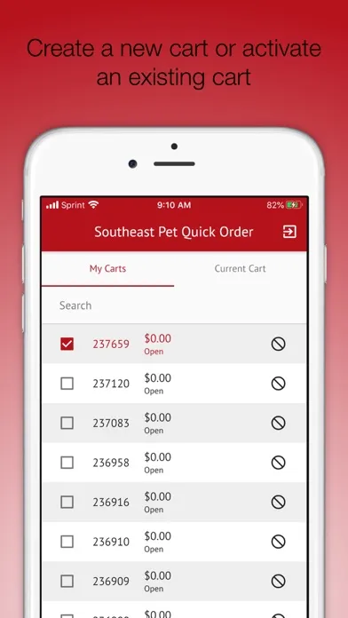 Ảnh chụp màn hình của Southeast Pet Quick Order