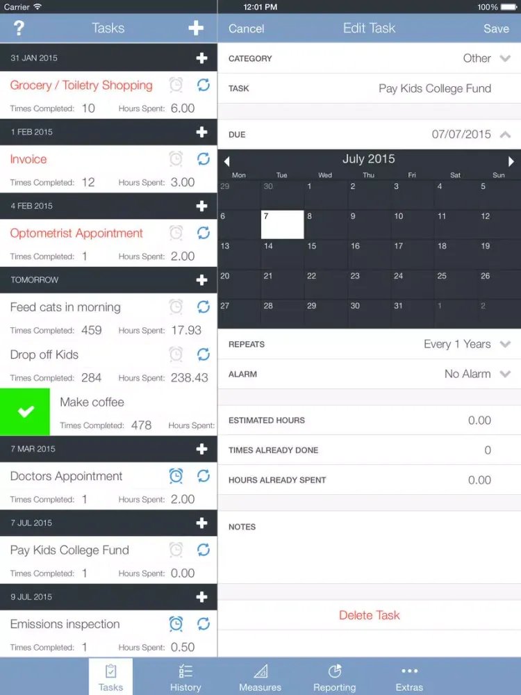 تصاویر Tasks And Measures iPad 
