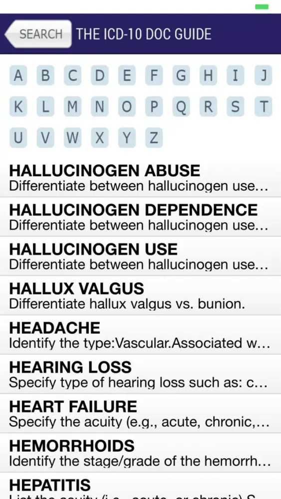 ICD-10 Doc Guide سکرین شاٹس