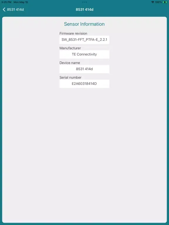 TE SensorConnect iPad  स्क्रीनशॉट