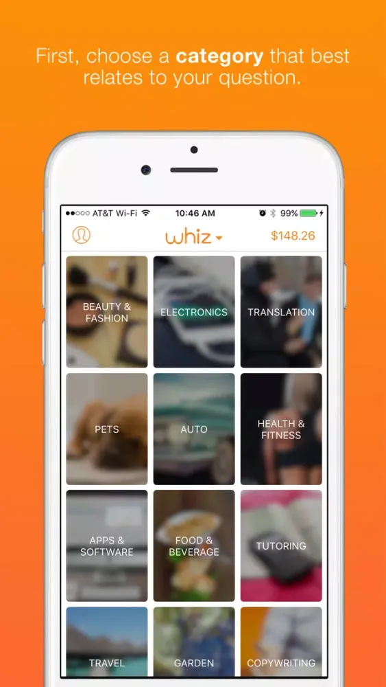 Whiz: Get answers from real people in real time! سکرین شاٹس