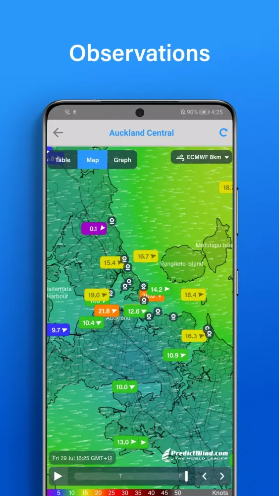 Ảnh chụp màn hình của PredictWind