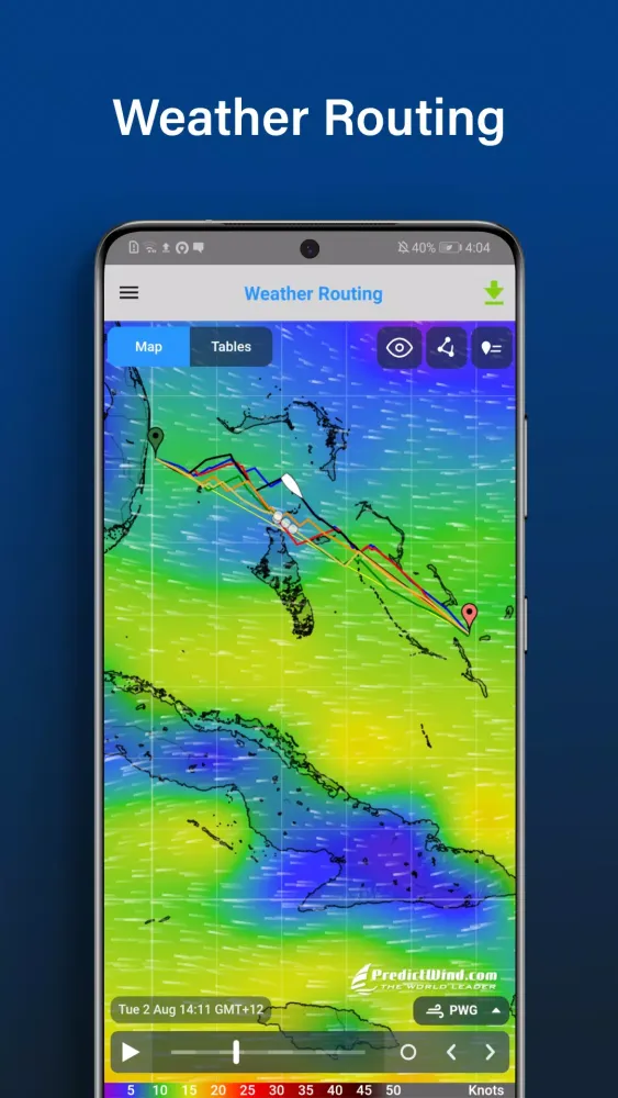 Capturas de tela do PredictWind Offshore Weather