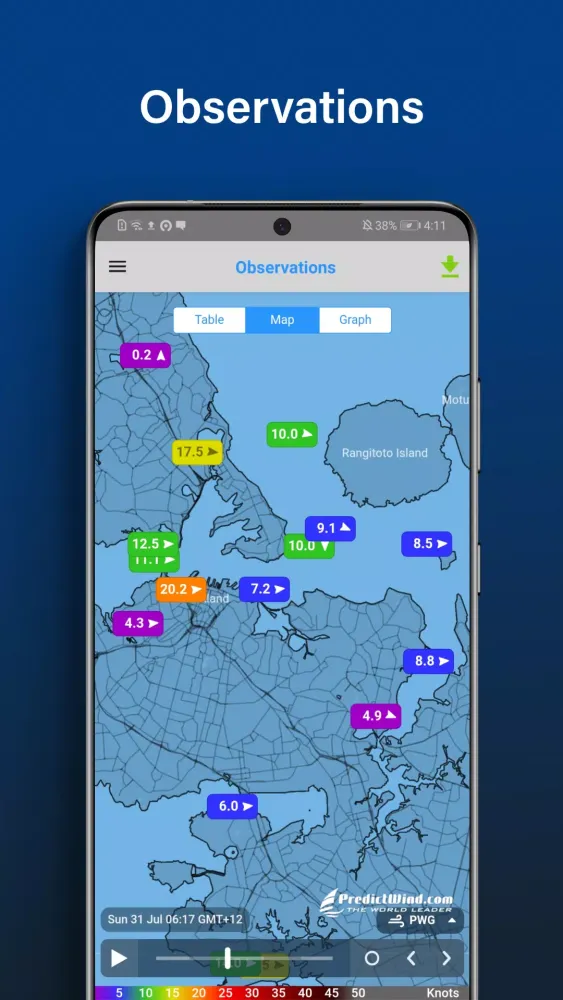 Capturas de tela do PredictWind Offshore Weather