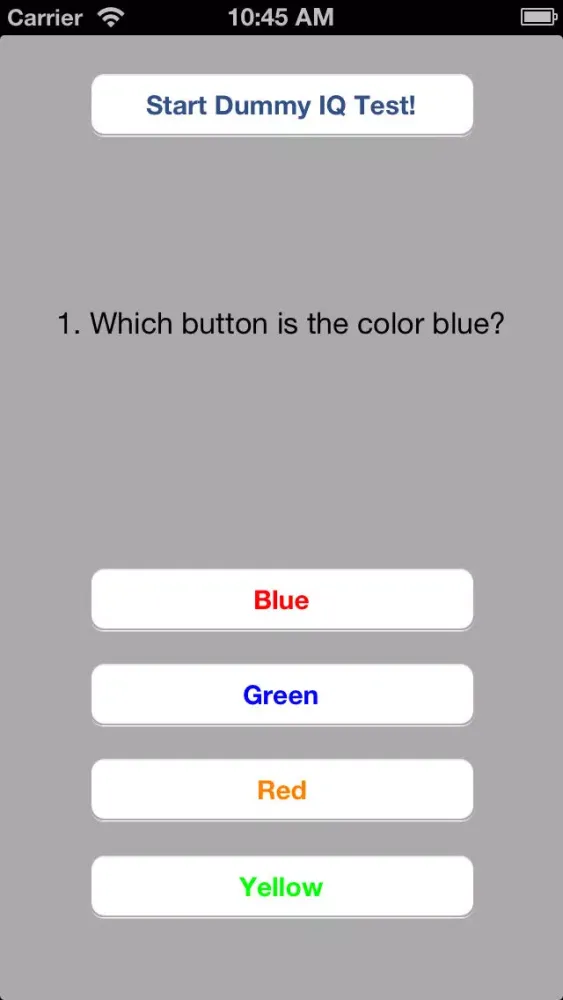 Screenshot di Dummy IQ Test