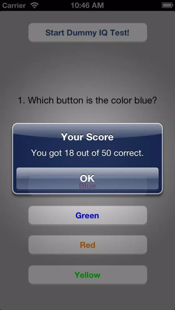 Screenshot di Dummy IQ Test