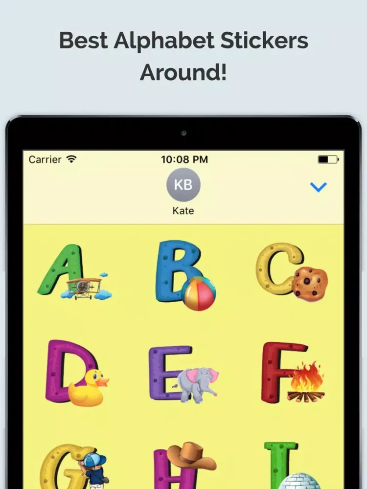 Tangkapan skrin Awesome Alphabet Stickers iPad 