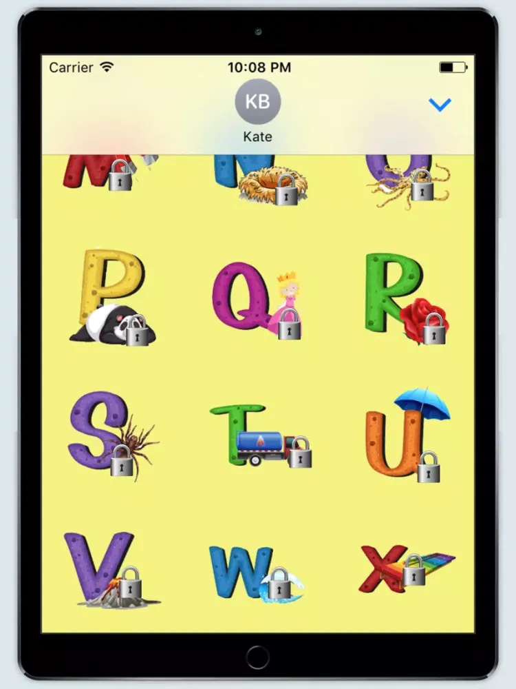 Tangkapan skrin Awesome Alphabet Stickers iPad 