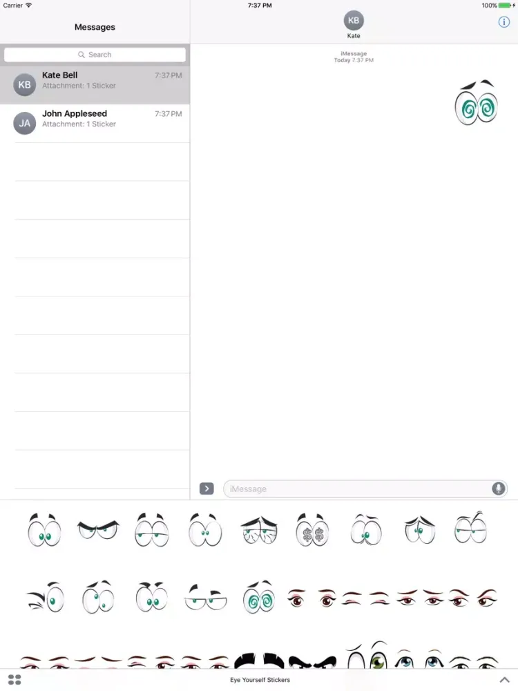 Ảnh chụp màn hình của Eye Yourself Stickers iPad 