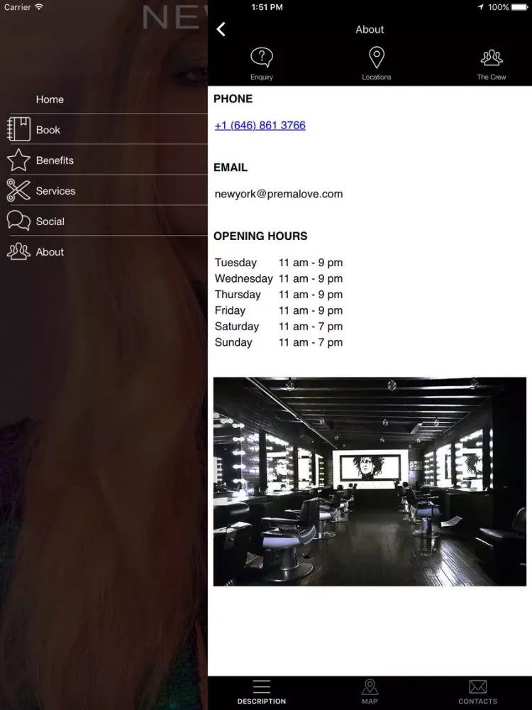 Prema Hair New York iPad  スクリーンショット