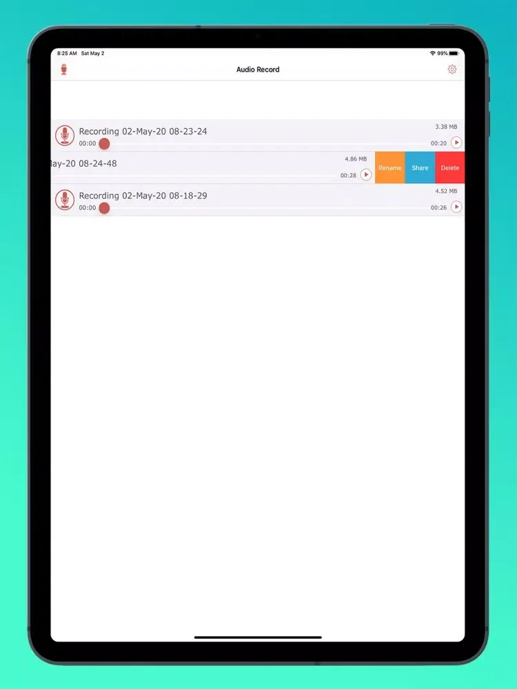 Voice Recorder For Audio iPad 应用截图