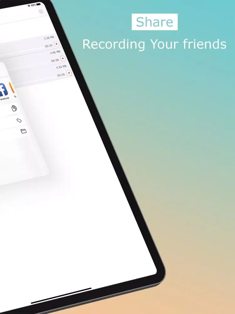 Voice Recorder For Audio iPad 应用截图
