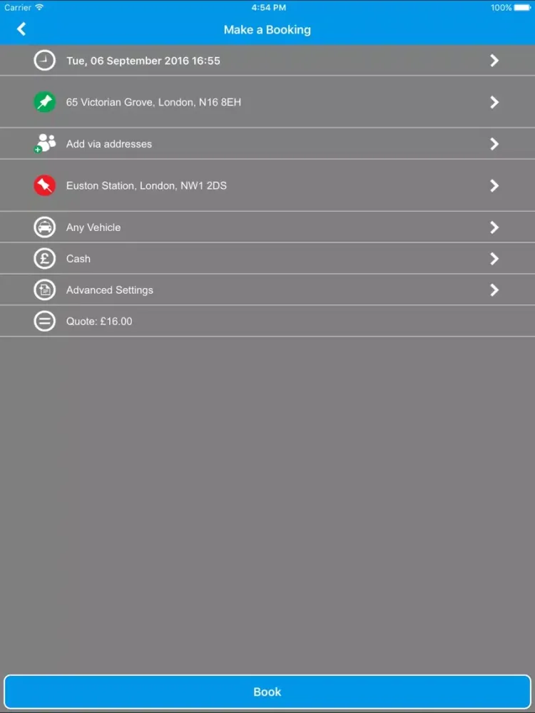 Zrzuty ekranu Premiercars & Premier Airport Cars iPad 