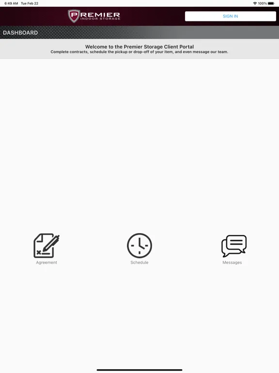 Premier Client Portal iPad  Screenshots
