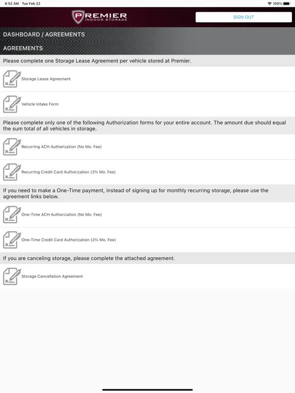 Premier Client Portal iPad  Screenshots