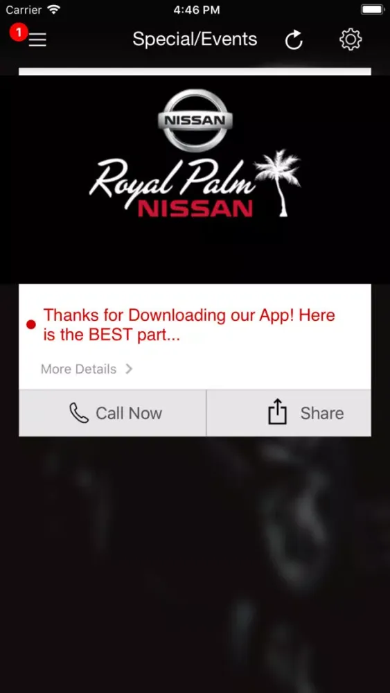 ภาพหน้าจอของ Royal Palm Nissan DealerApp
