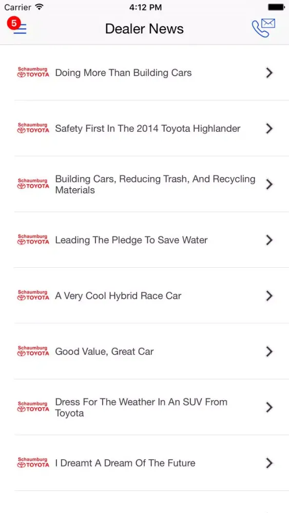 Tangkapan layar Schaumburg Toyota DealerApp