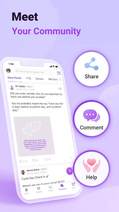 Capturas de tela do Premom Ovulation Tracker