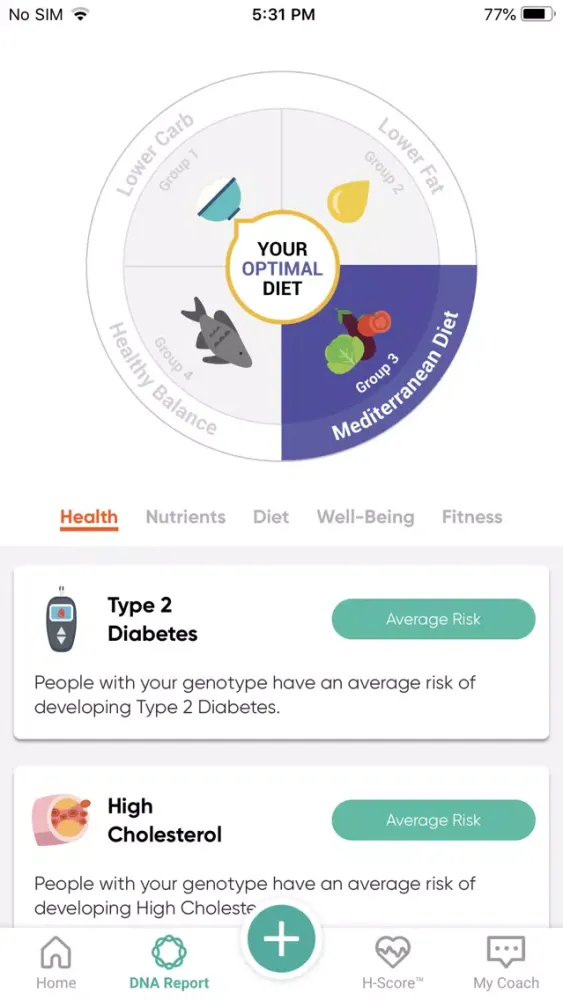 Captures d'écran de myDNA Pro