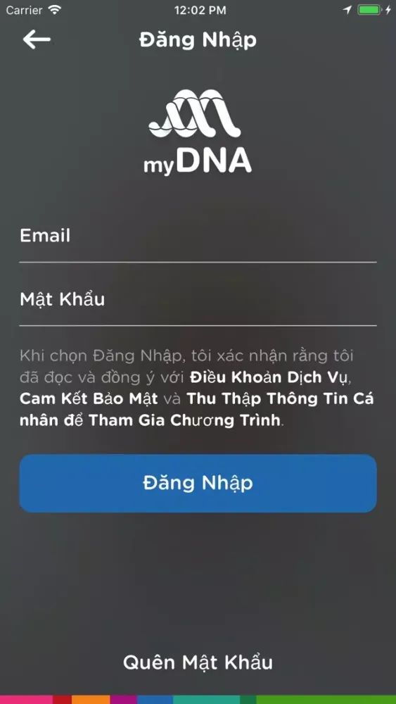 Capturas de pantalla de myDNA Vietnam