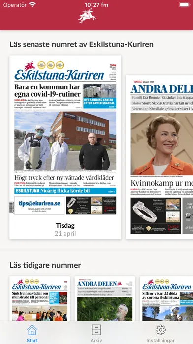 Ảnh chụp màn hình của E-tidning Eskilstuna Kuriren