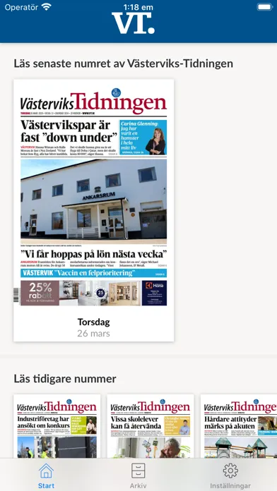 E-tidning VT Ekran Görüntüleri