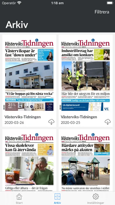 E-tidning VT Ekran Görüntüleri