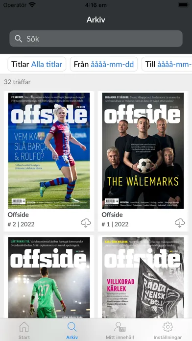 Fotbollsmagasinet Offside Screenshots