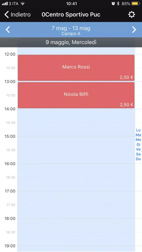 Gestione Campi Sportivi Screenshots